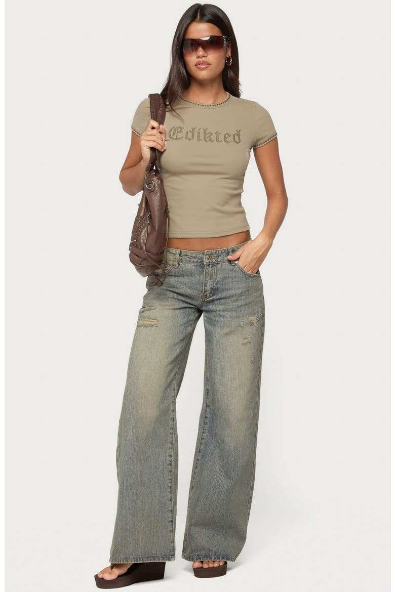 Studded Graphic T-Shirt, Alternate, color, TAUPE