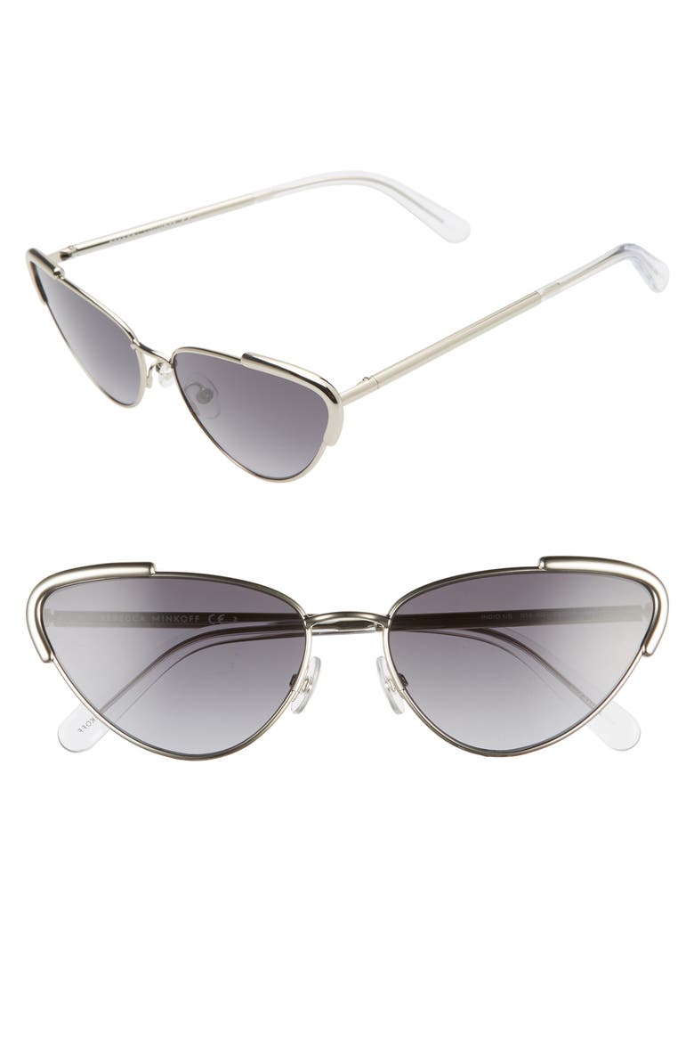 Indio1 59mm Cat Eye Sunglasses, Main, color, PALLADIUM/ GREY
