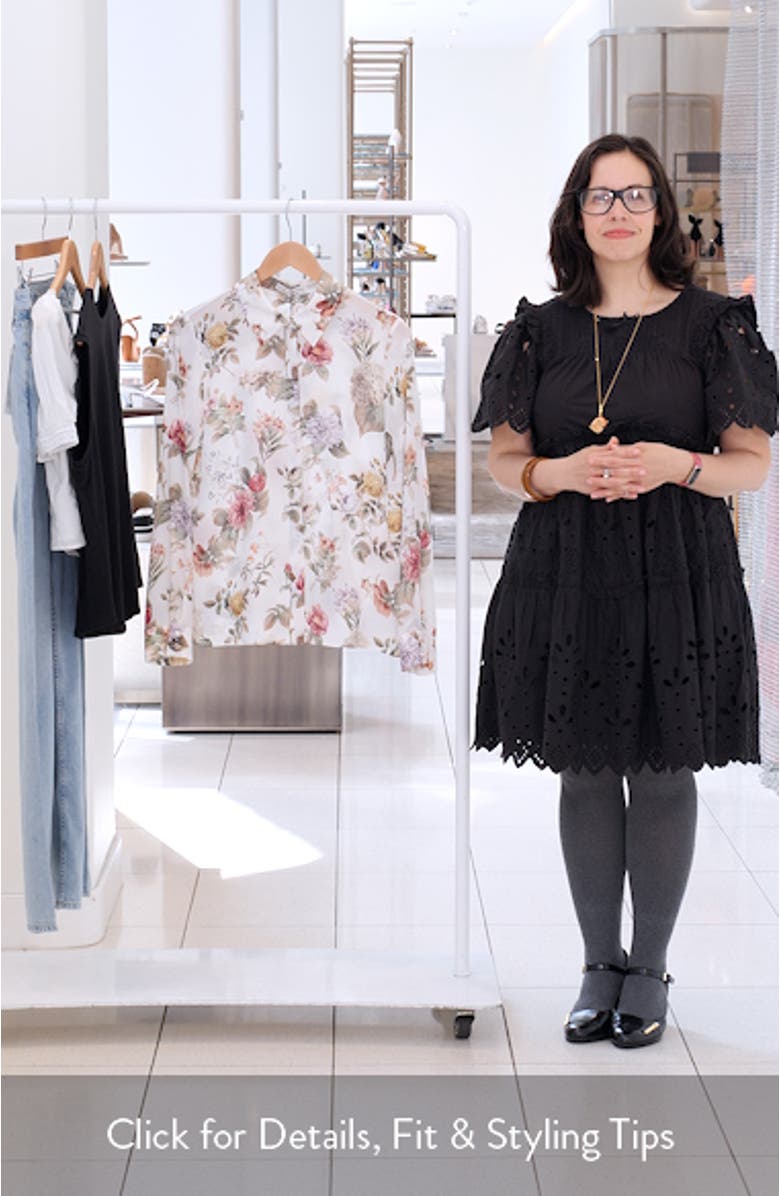 Willa Floral Silk Button-Up Shirt, sales video thumbnail