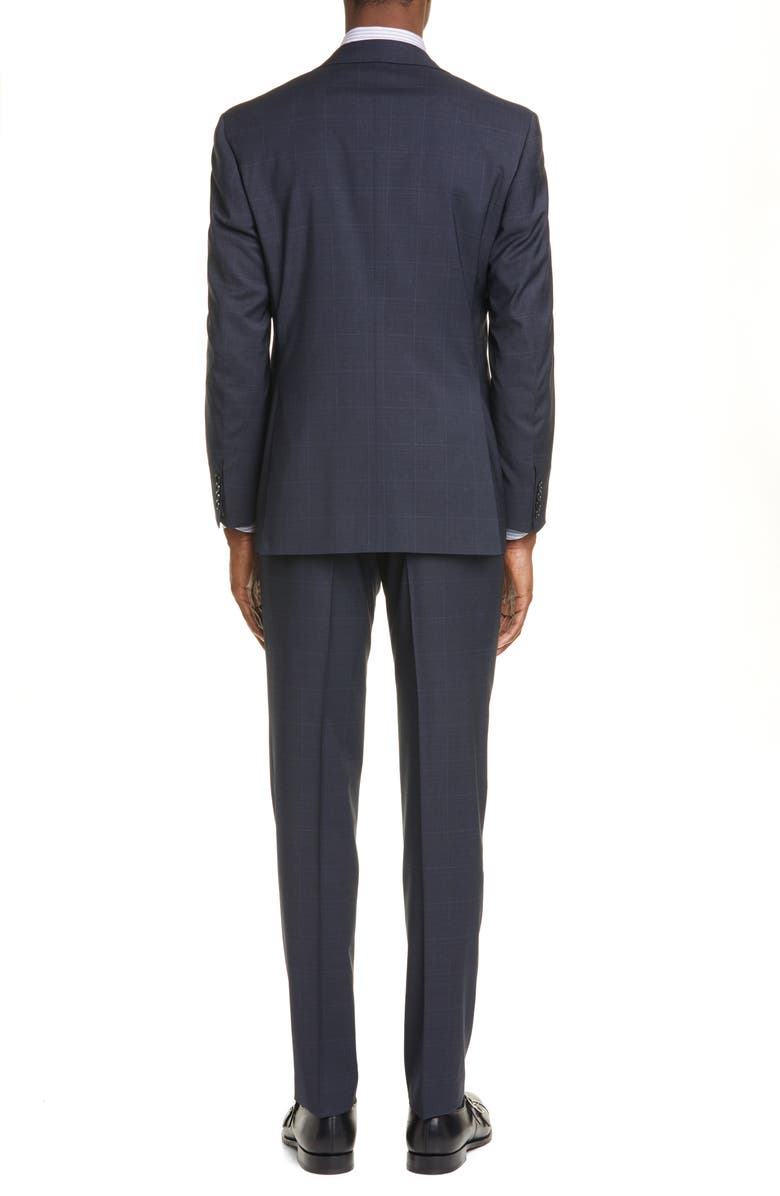 Canali Siena Soft Classic Fit Windowpane Stretch Wool Suit, Alternate, color, 