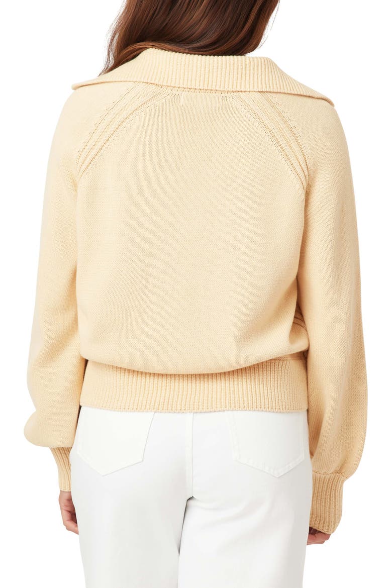 Lace-Up Cotton Sweater, Alternate, color, CHAMOMILE