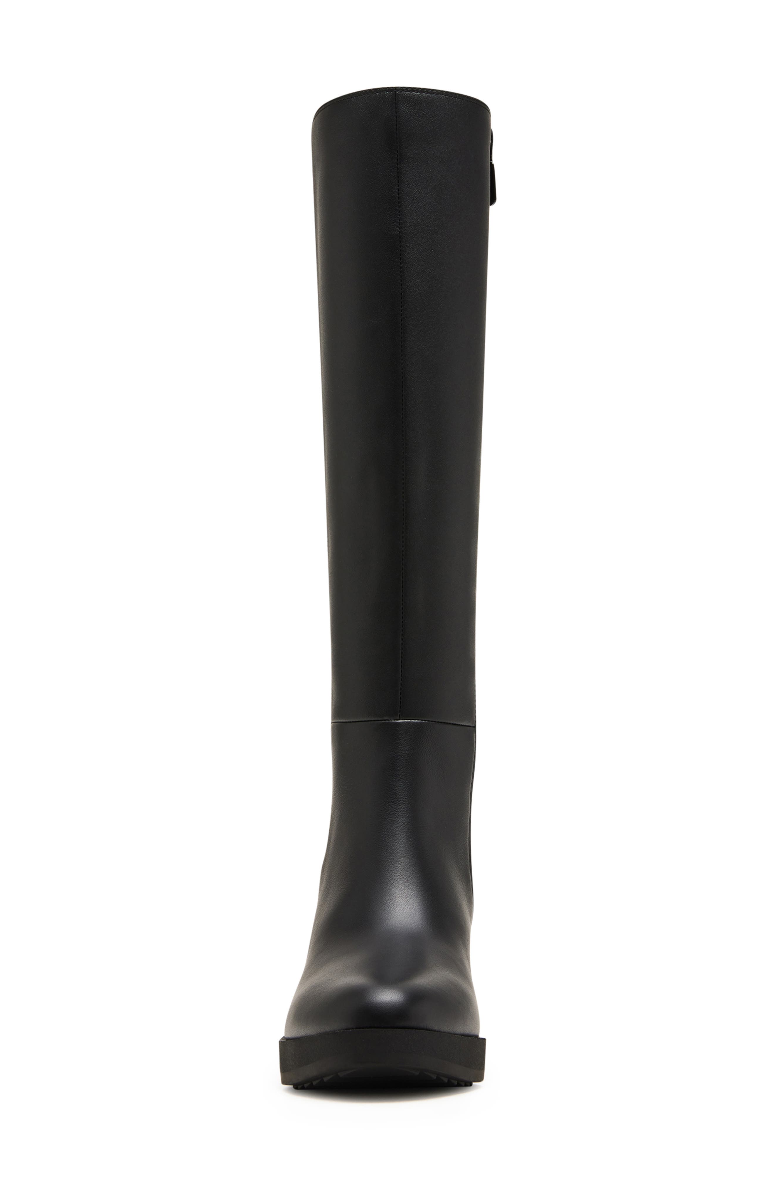 Blondo Monique Waterproof Wedge Boot, Alternate, color, Black Leather/ Stretch