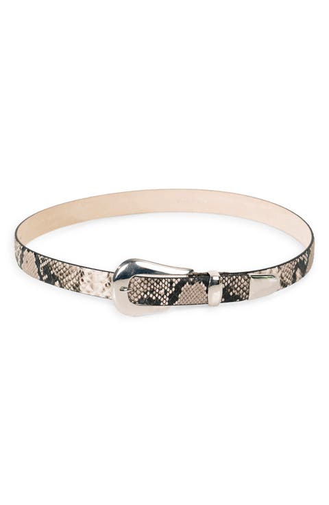 Colette Snake Embossed Leather Belt