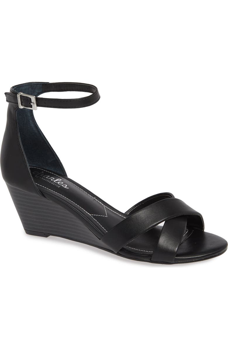 Charles by Charles David Griffin Ankle Strap Wedge, Main, color,