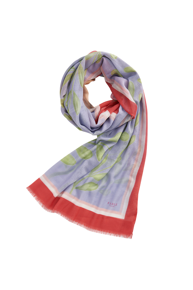 Catherine Rowe Pet Portraits Pug Lightweight Scarf, Main, color, Pastel Blue