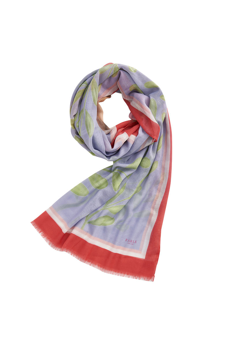 Fable England Catherine Rowe Pet Portraits Pug Lightweight Scarf, Main, color, Pastel Blue