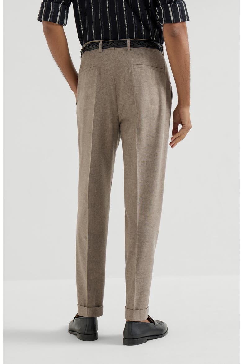 Trousers with pleats, Alternate, color, Light Brown