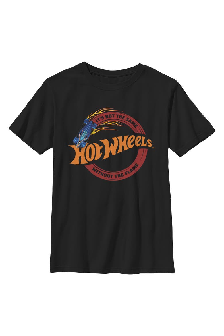 Boy's Hot Wheels It's Not the Same Without the Flames  Graphic T-Shirt, Main, color, Black
