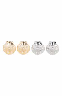 Tasha 2-Pack Crystal Shell Stud Earrings