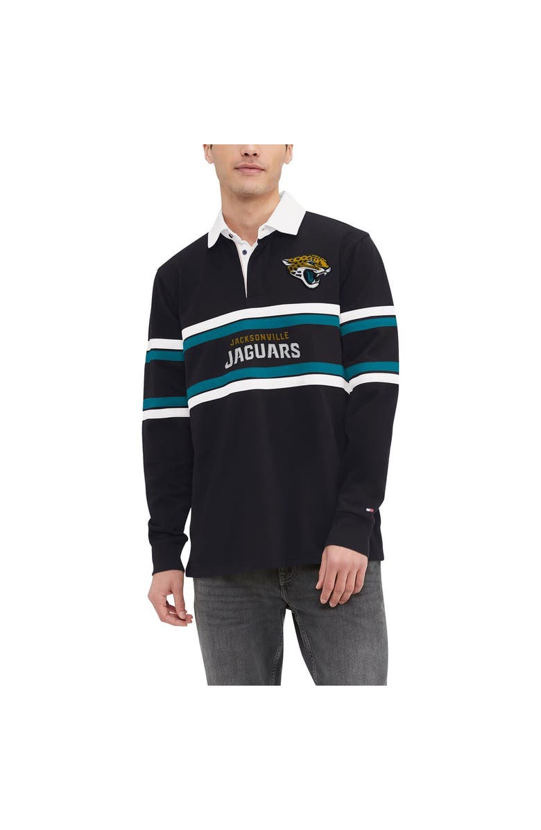 Tommy Hilfiger Men's Tommy Hilfiger Black Jacksonville Jaguars Cory Varsity Rugby Long Sleeve T-Shirt, Alternate, color, 