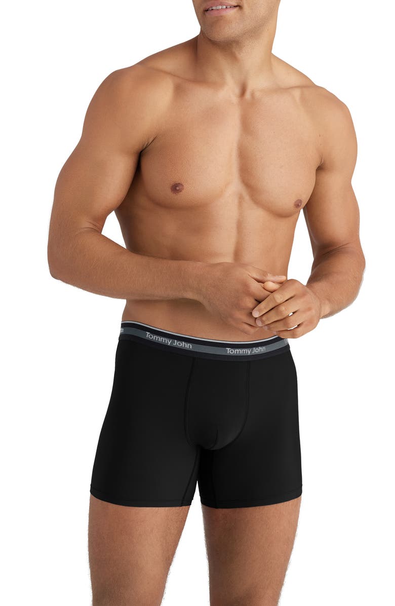 Tommy John 3-Pack Comfort Micro 4-Inch Boxer Briefs, Alternate, color, Black