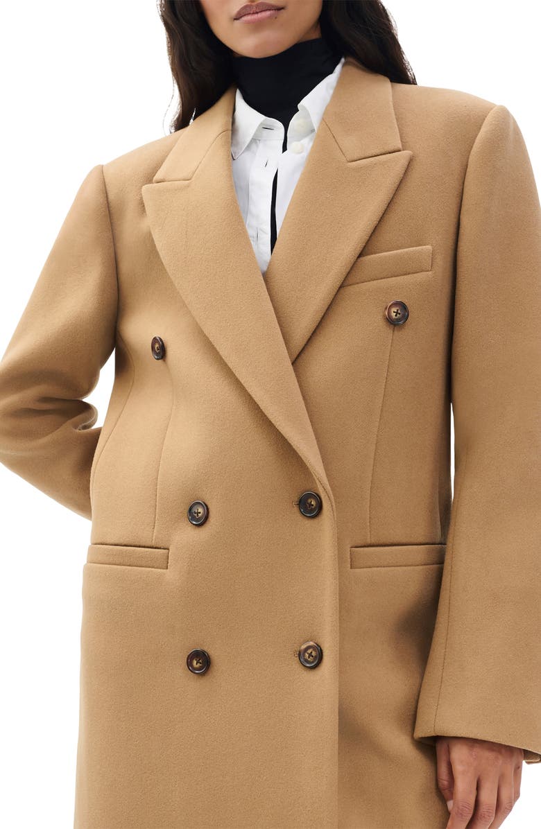 rag & bone Vienna Double Breasted Wool Coat, Alternate, color, Camel