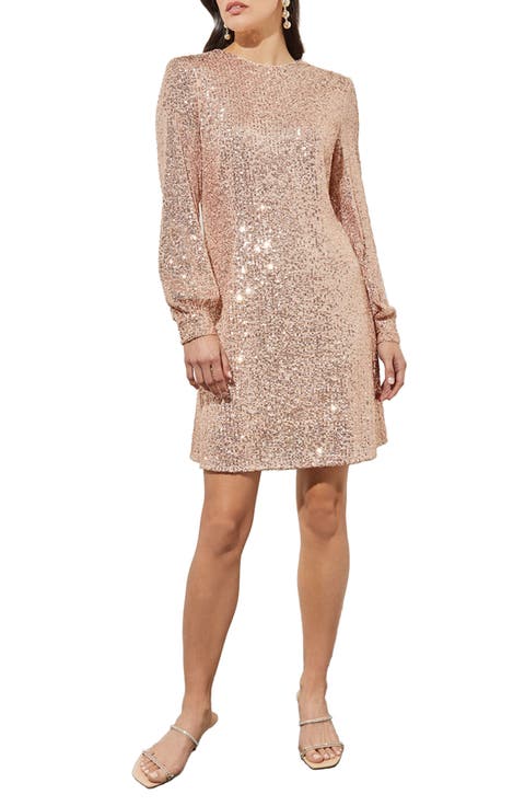 Sequin Long Sleeve Dress