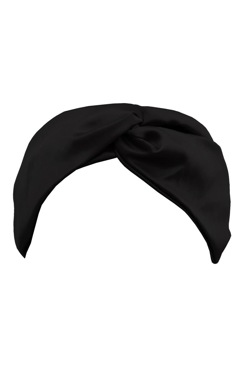 Pure Silk Twist Headband, Main, color, BLACK