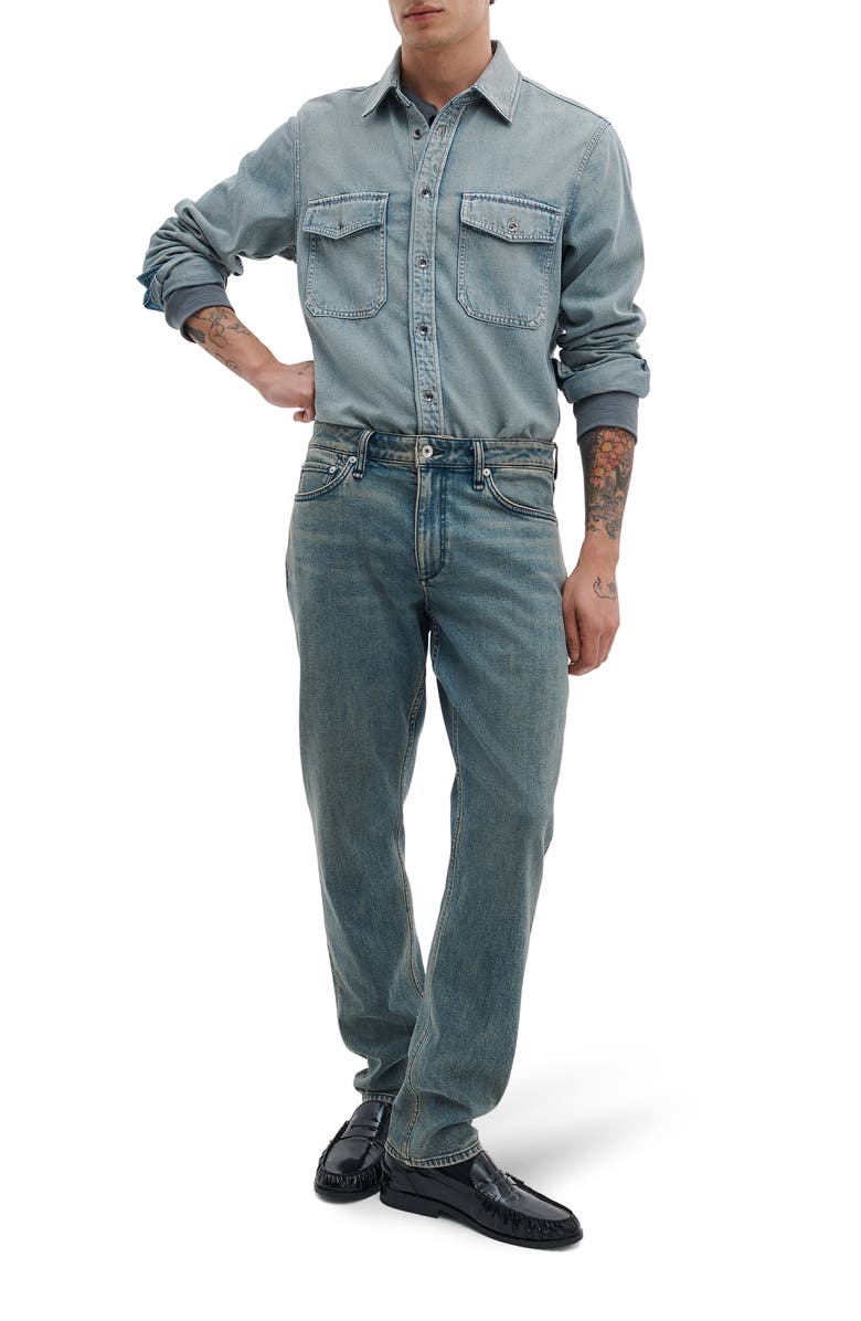 rag & bone Infuse Denim Button-Up Shirt, Alternate, color, Saltaire