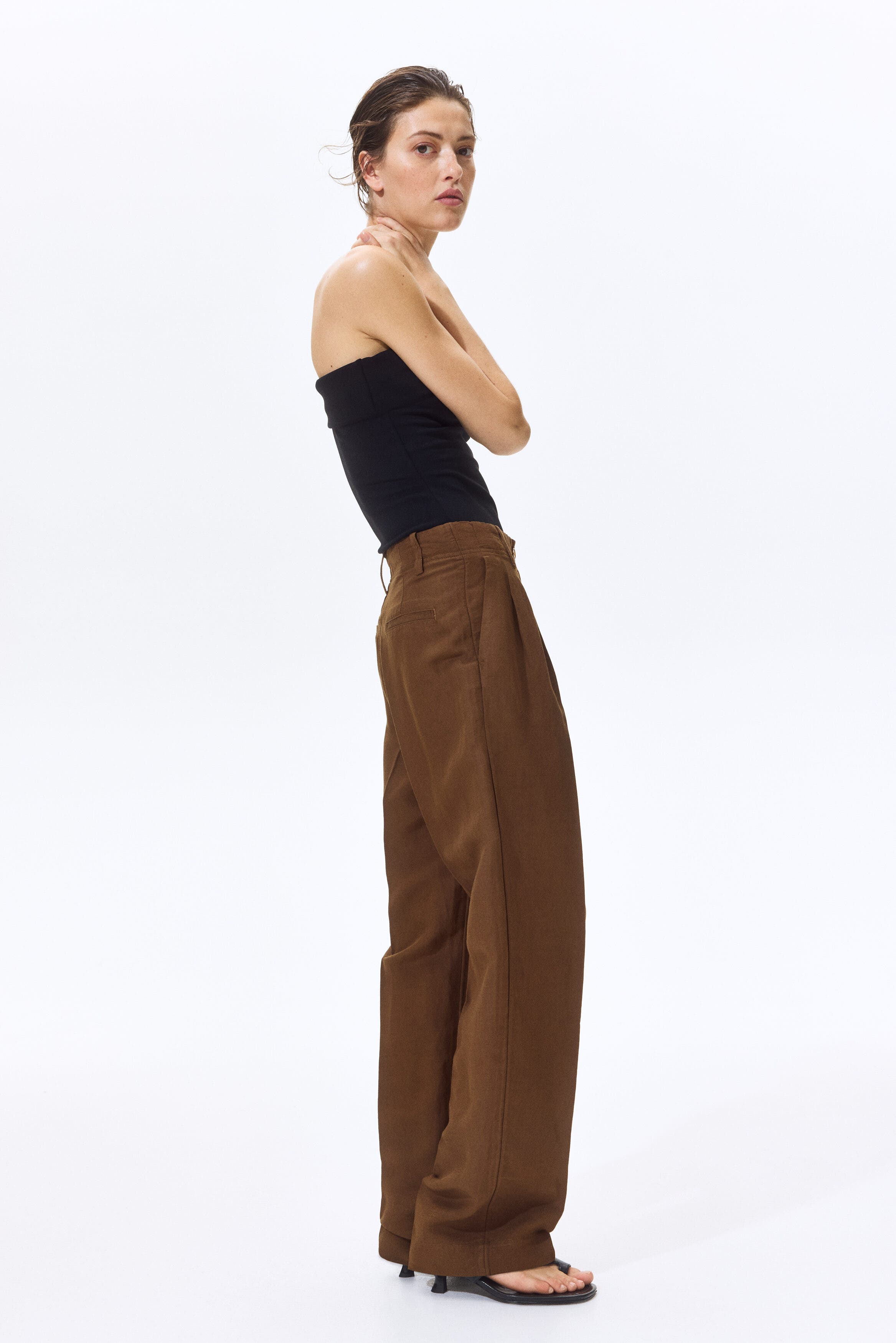 Tapered Linen-blend Trousers - image 2