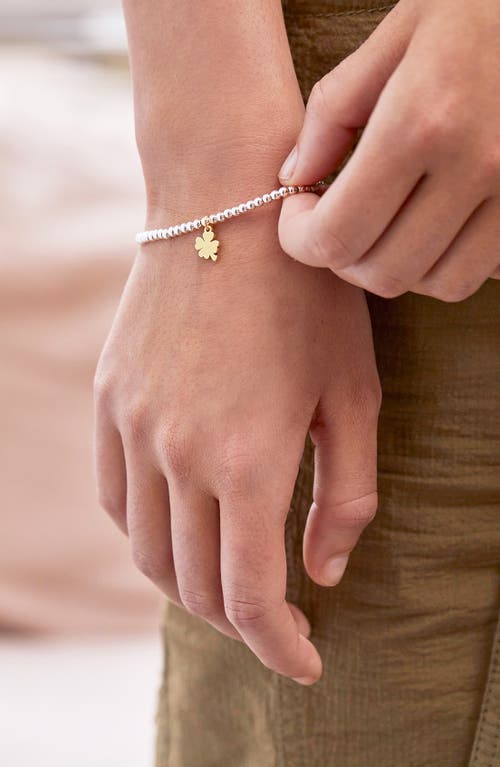 Estella Bartlett Sienna Clover Beaded Stretch Bracelet In Metallic