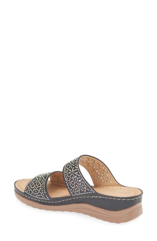 Extreme By Eddie Marc Rhinestone Studded Wedge Sandal