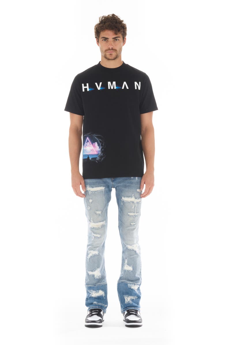 HVMAN Mars Ripped Bootcut Jeans, Alternate, color, Scars