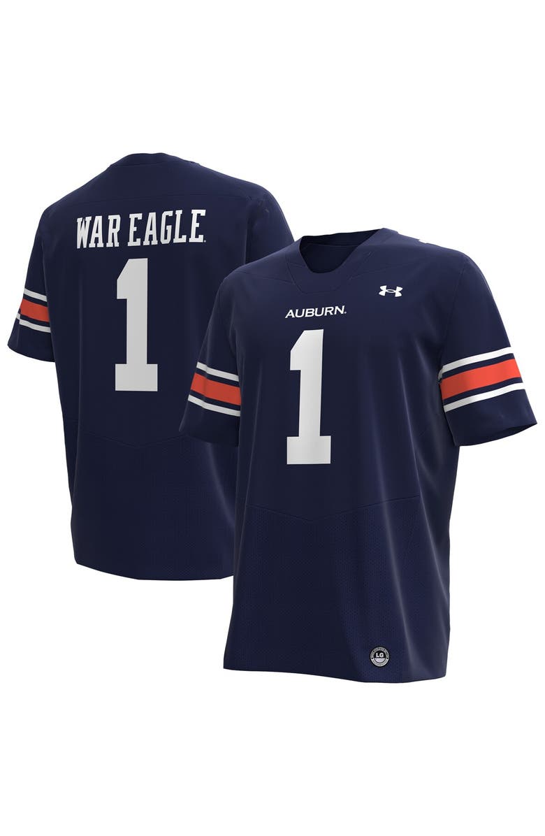 Under Armour Men's Under Armour #1 Navy Auburn Tigers Replica Football Jersey, Main, color, Navy