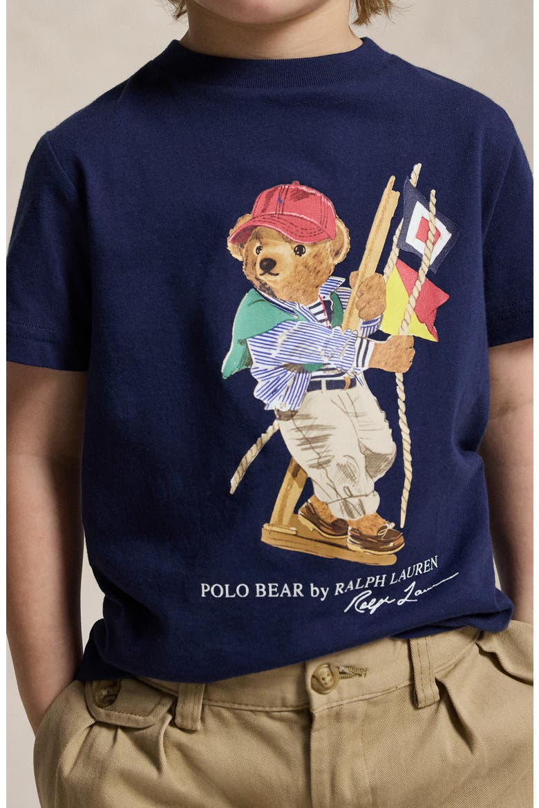 Kids' Polo Bear Cotton Graphic T-Shirt, Alternate, color, NEWPORT NAVY
