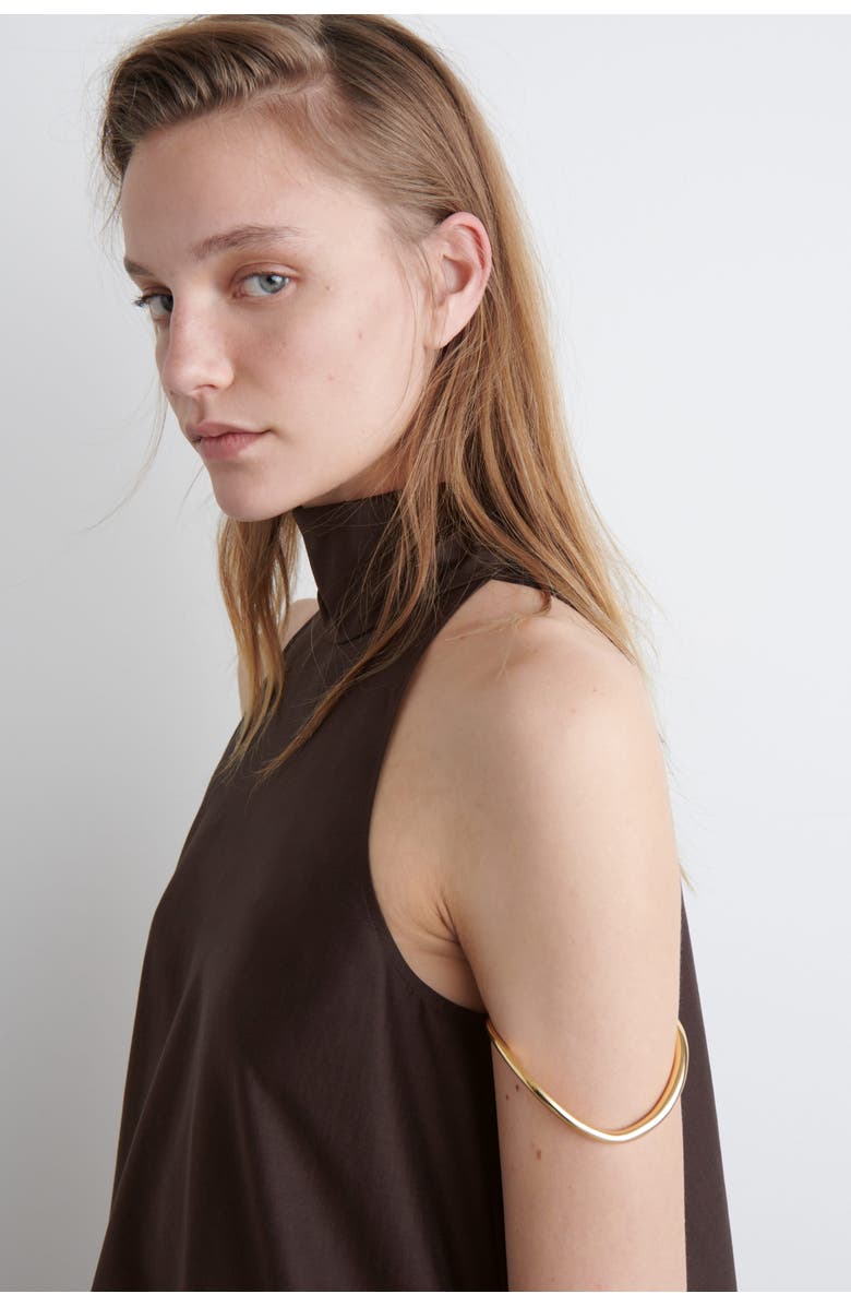 COS Fluid Halterneck Mini Dress, Alternate, color, Dark Brown