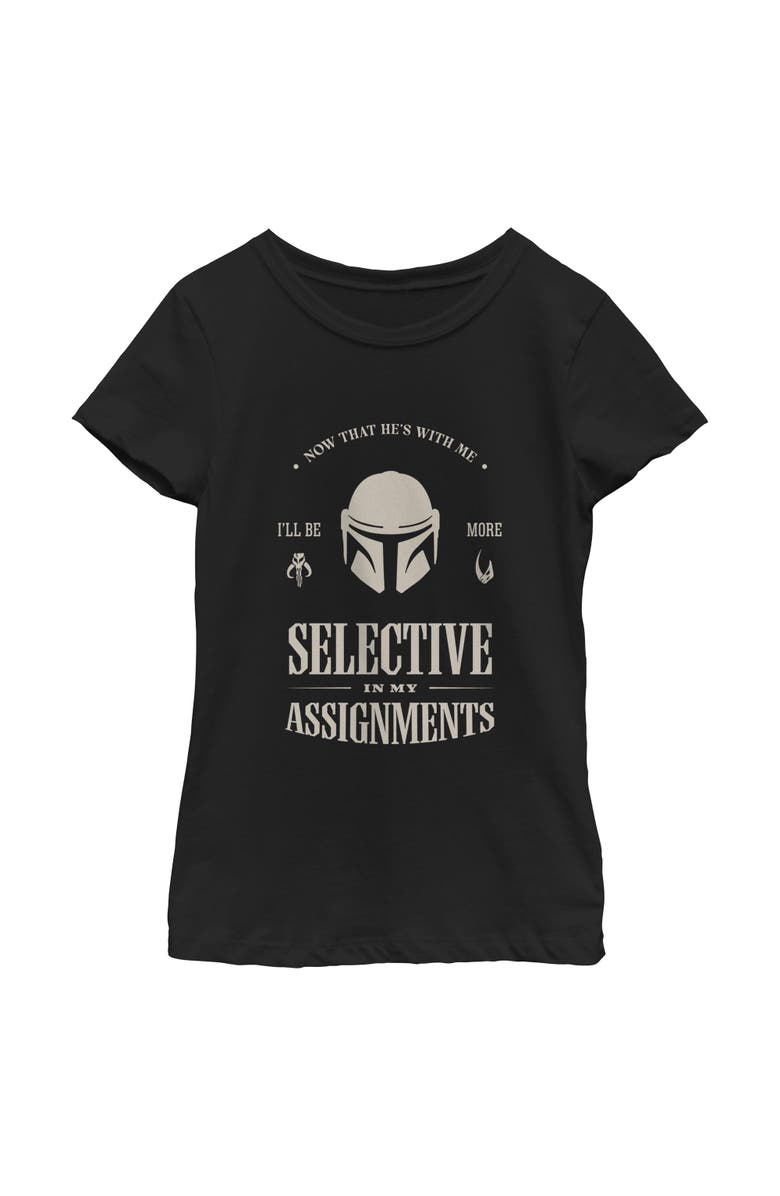 Star Wars: The Mandalorian and Grogu Girl's Star Wars The Mandalorian and Grogu Selective In My Assignments  Graphic T-Shirt, Main, color, Black