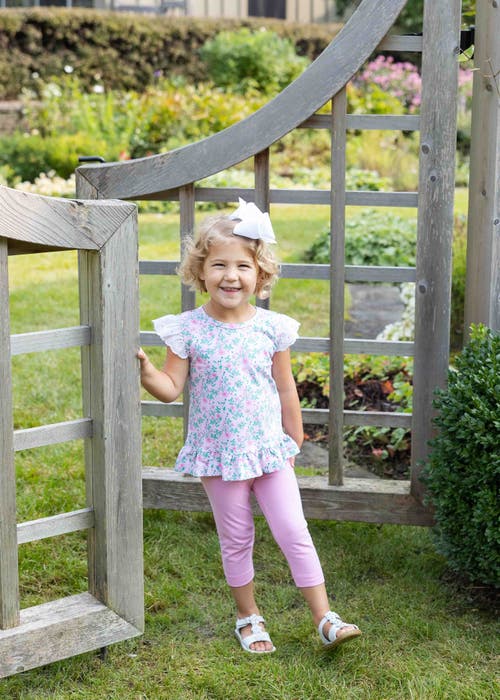 FLORENCE EISEMAN FLORENCE EISEMAN FLORAL PRINT TOP WITH CAPRI LEGGINGS 