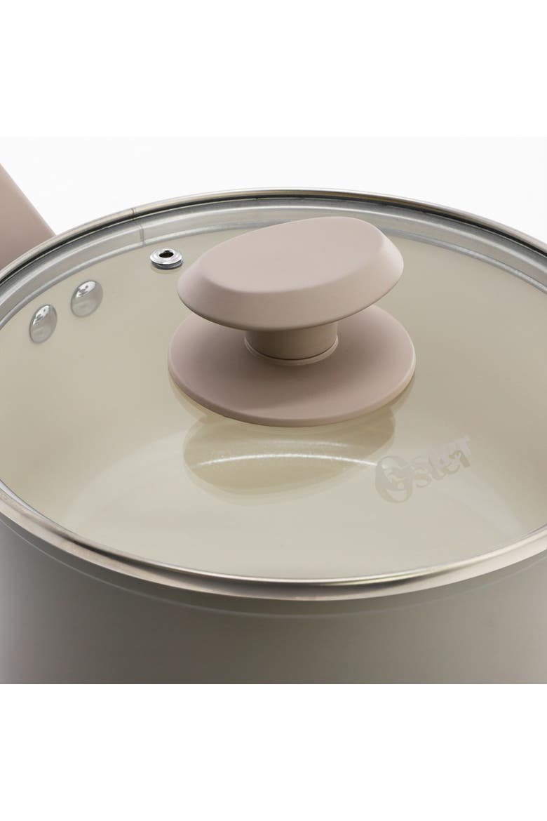 2.5 Quart Ceramic Nonstick Saucepan with Lid, Alternate, color, Grey