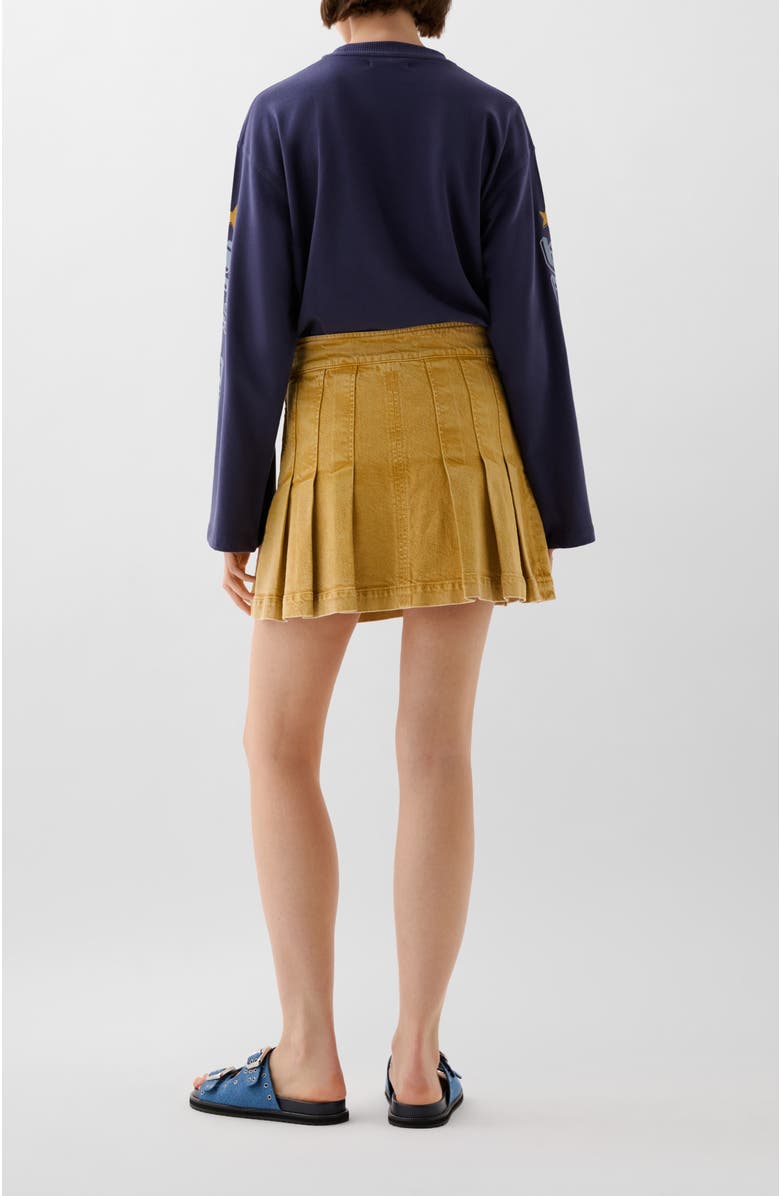 Scalpers Washed Mini Denim Skirt, Alternate, color, Mustard