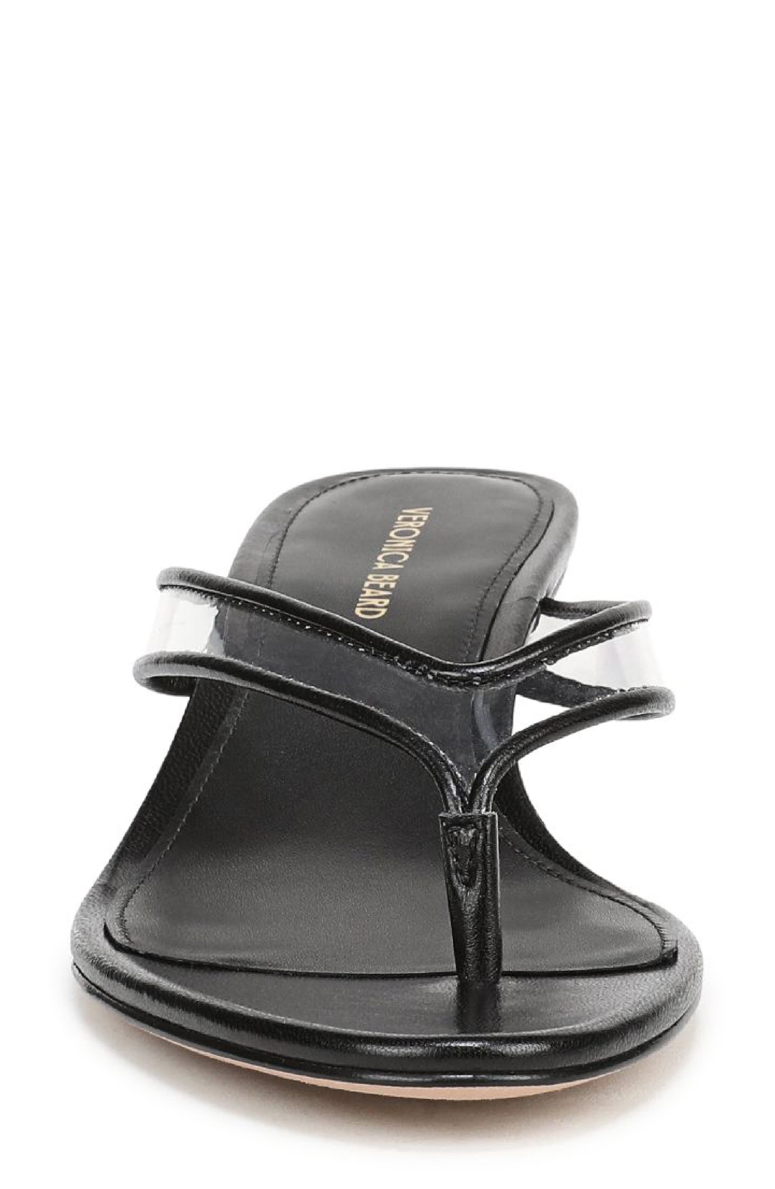 Veronica Beard Clea Wedge Flip Flop, Alternate, color, Clear/ Black