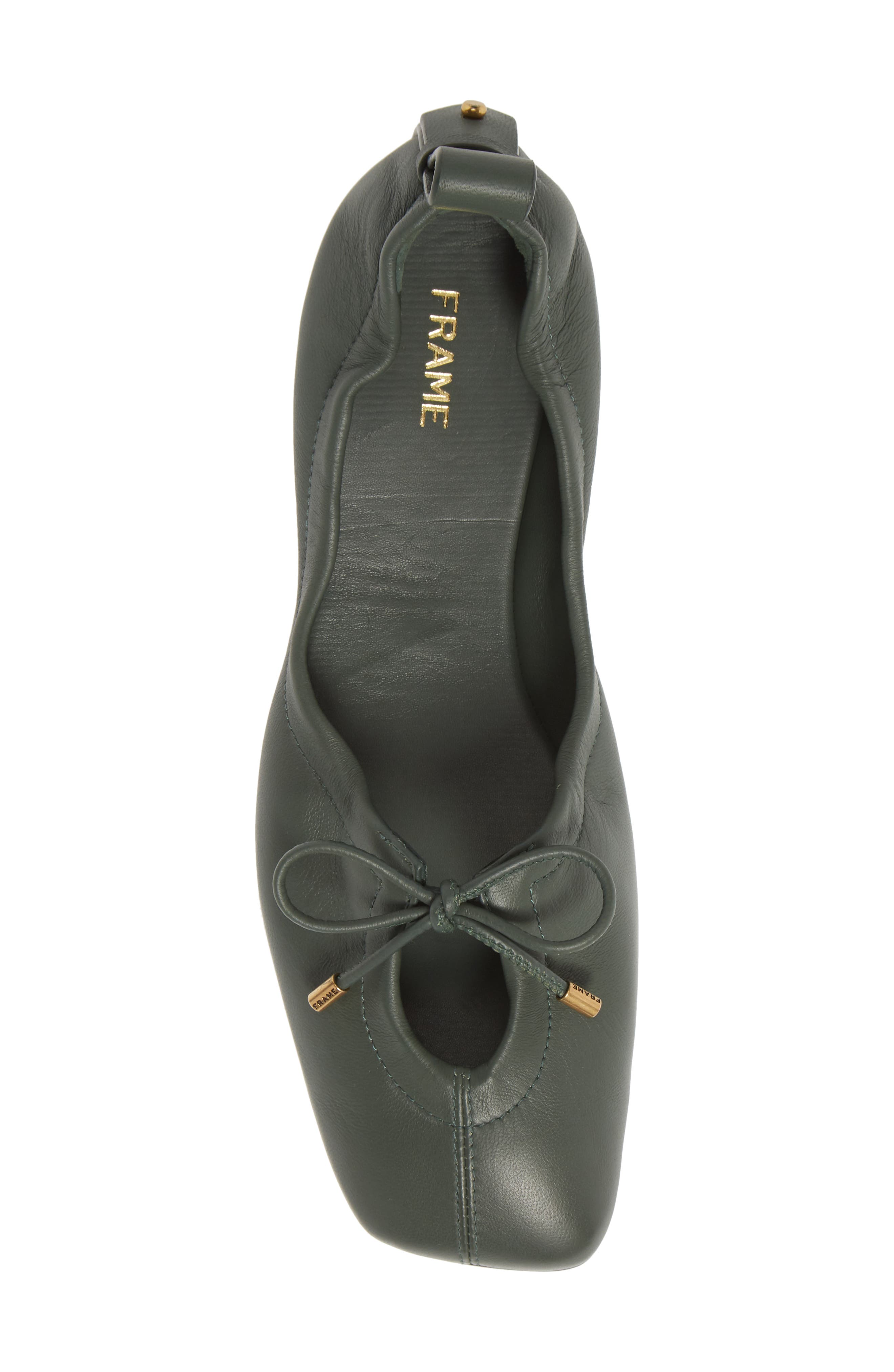 FRAME Le Sunset Square Toe Ballet Flat, Alternate, color, Forest