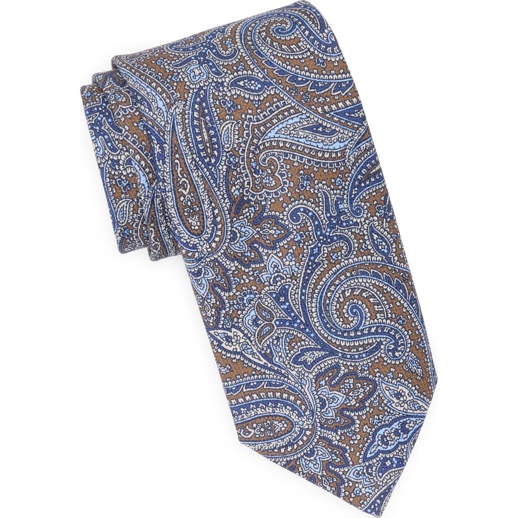 David Donahue Paisley Silk Tie In Purple