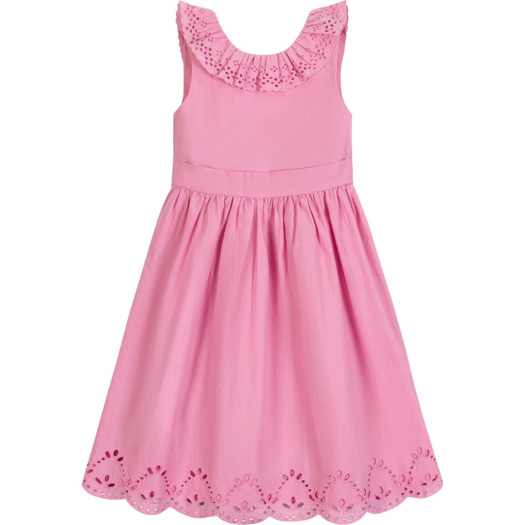 Hope & Henry Girls' Organic Ruffle Collar Party Dress, Toddler In Classic Pink