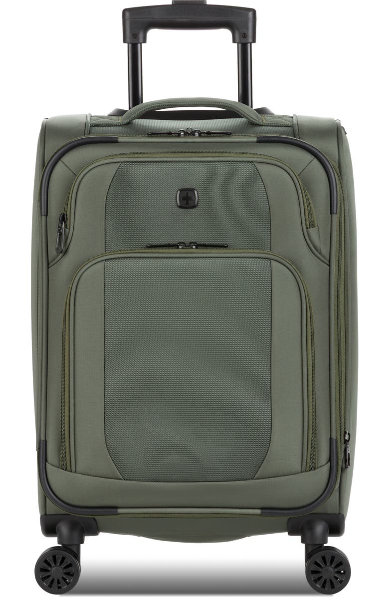 SWISSGEAR 19-Inch Softside Carry-On Luggage, Main, color, Olive Green