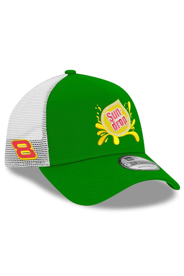 Men's New Era  Green/White Dale Earnhardt Jr. Sun Drop 9FORTY Trucker Adjustable Hat, Main, color, Green