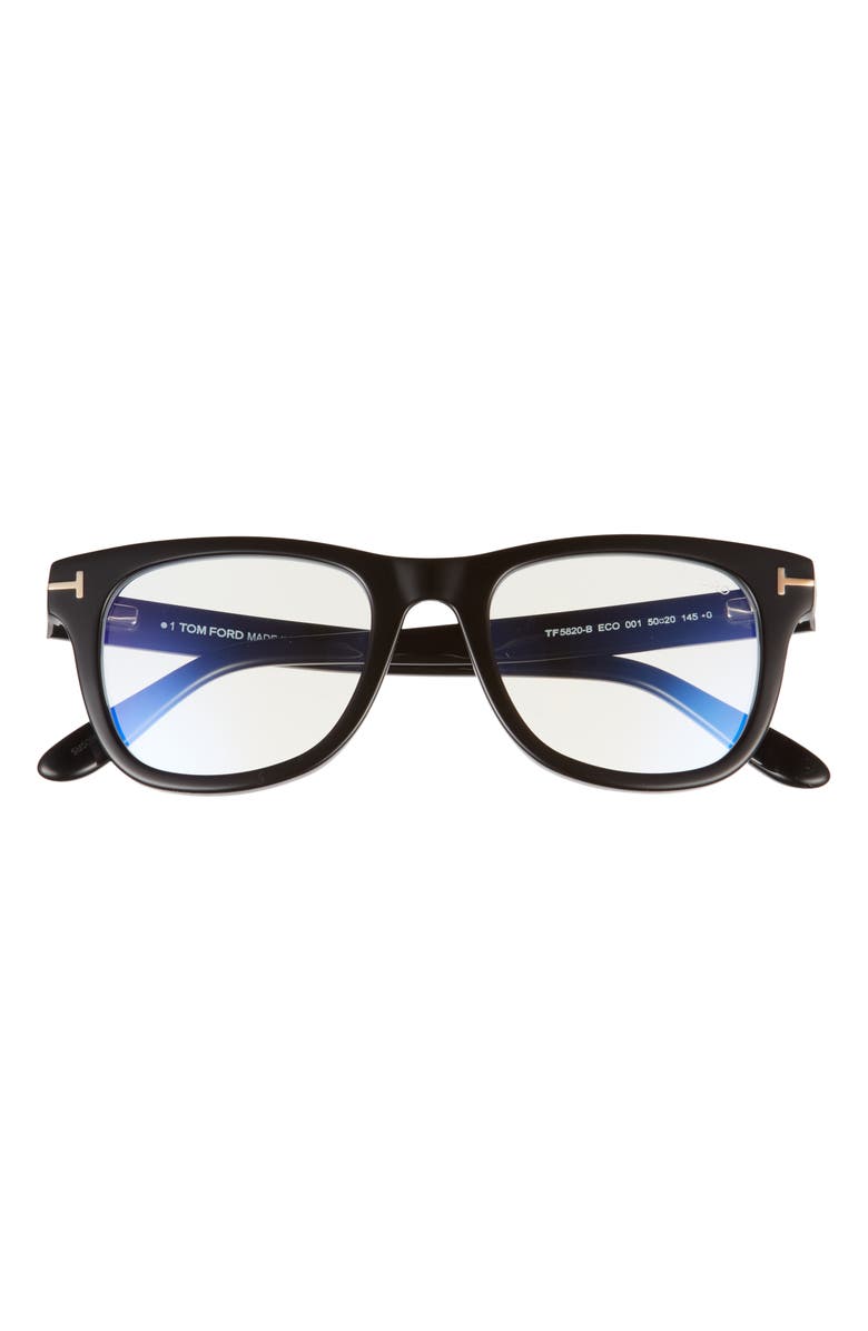 TOM FORD 55mm Square Blue Light Blocking Reading Glasses, Main, color, 