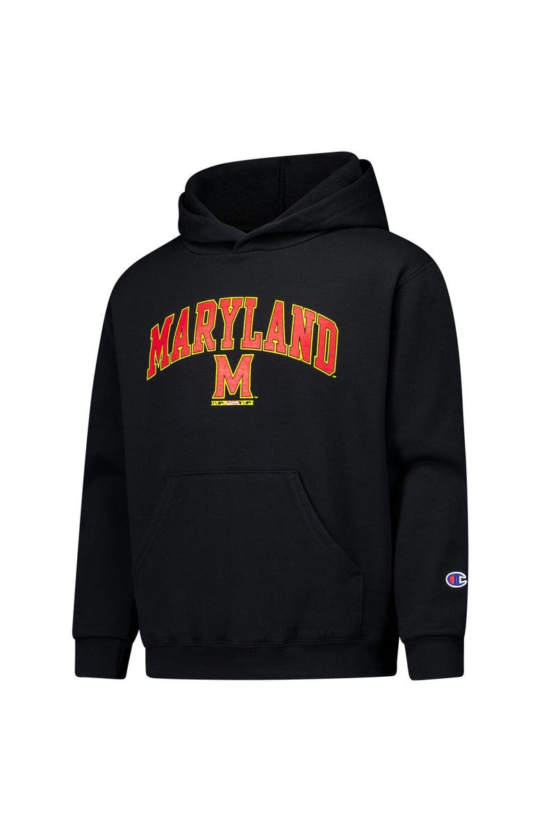 Champion Youth Champion Black Maryland Terrapins Campus Pullover Hoodie, Alternate, color, Black