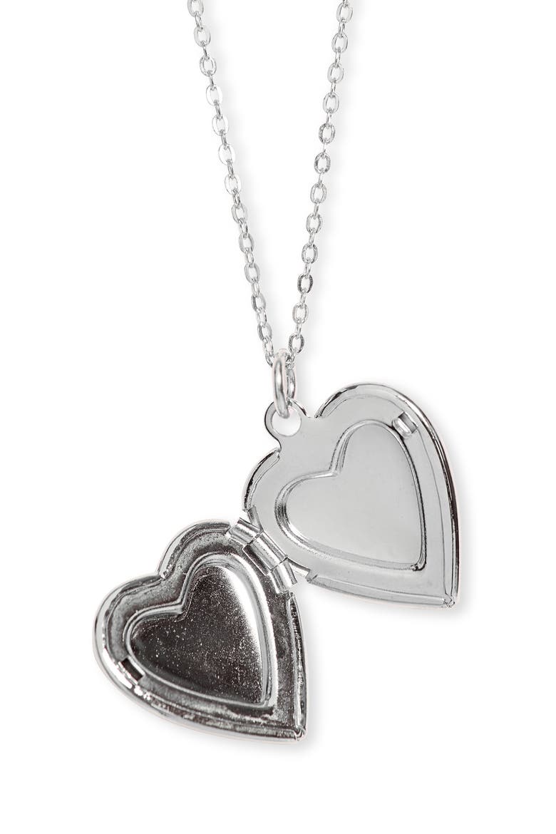Roxy Heart Locket Necklace, Alternate, color, SILVER