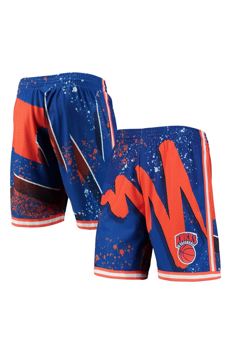 Mitchell & Ness Men's Mitchell & Ness Blue New York Knicks Hardwood Classics 1991 Hyper Hoops Swingman Shorts, Main, color,