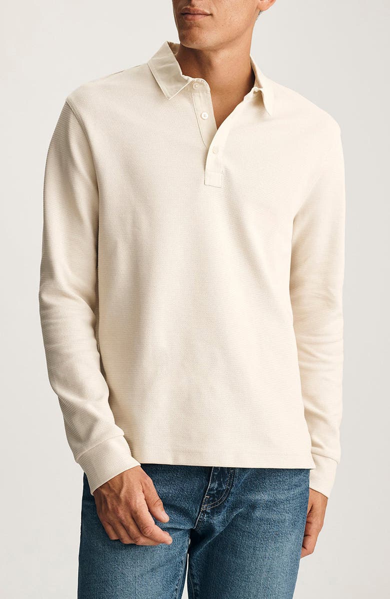 Mavi Jeans <p>Contrast Collar Long Sleeve Polo</p>, Main, color, Peyote