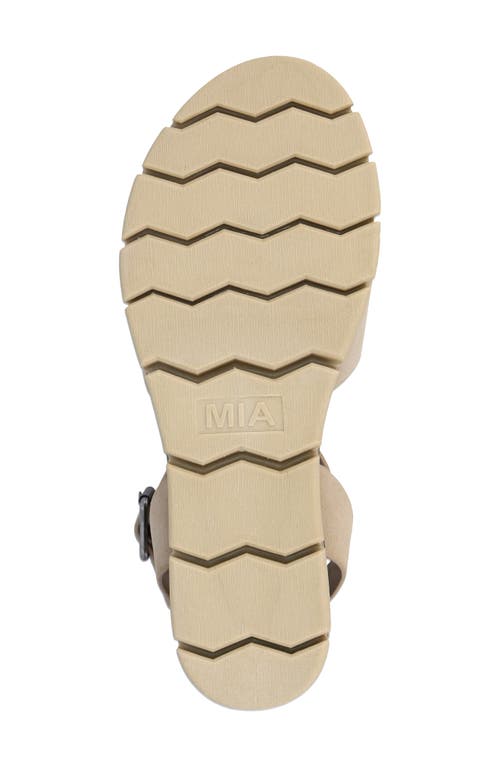 Mia Lalida Ankle Strap Wedge Sandal In Sand
