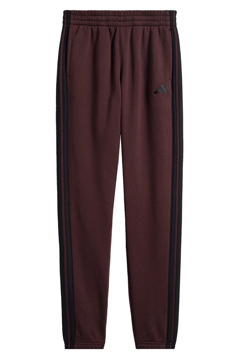 Kids' 3-Stripe Cotton Blend Joggers, Main, color, DARK BROWN