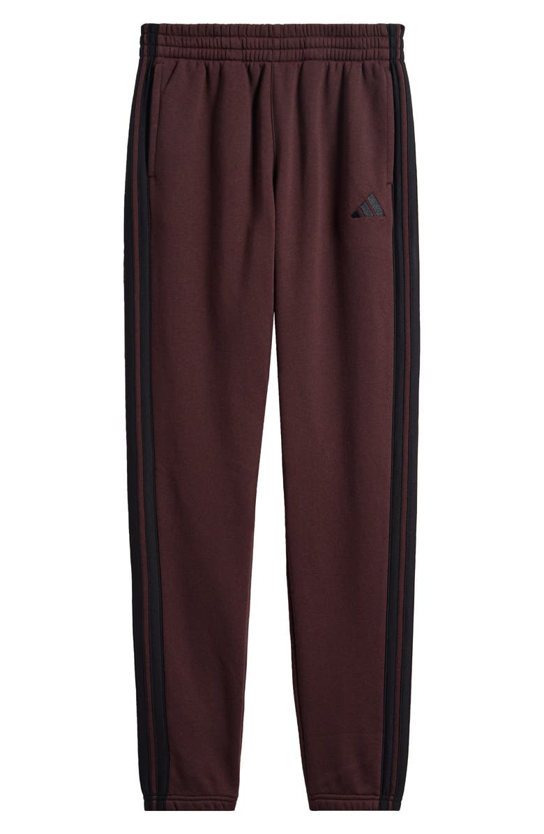 adidas Kids' 3-Stripe Cotton Blend Joggers, Main, color, Dark Brown