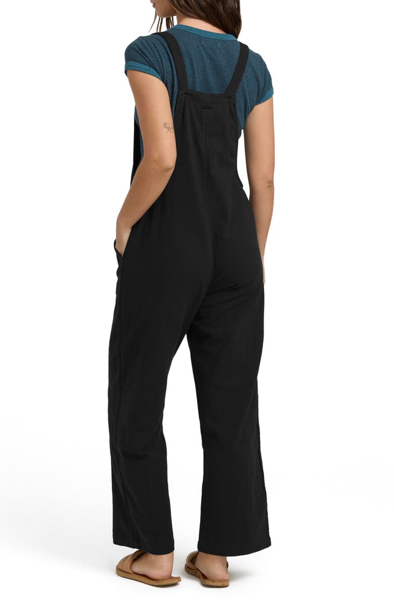 Billabong Pacific Time Cotton Gauze Jumpsuit, Alternate, color, Black Sands