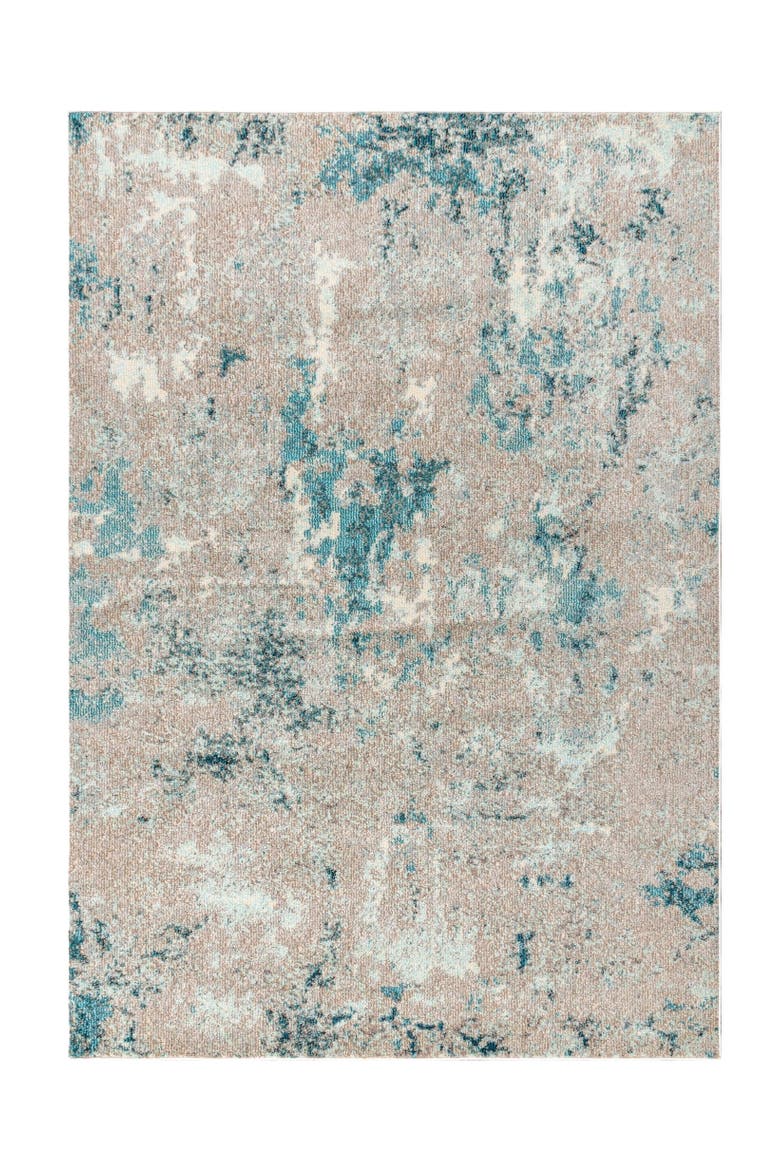 Contemporary POP Modern Abstract Vintage Faded Area Rug, Alternate, color, Blue/Gray