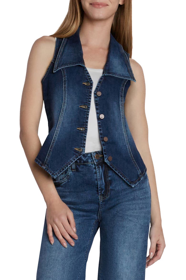 Willa Denim Waistcoat, Main, color, INDIGO