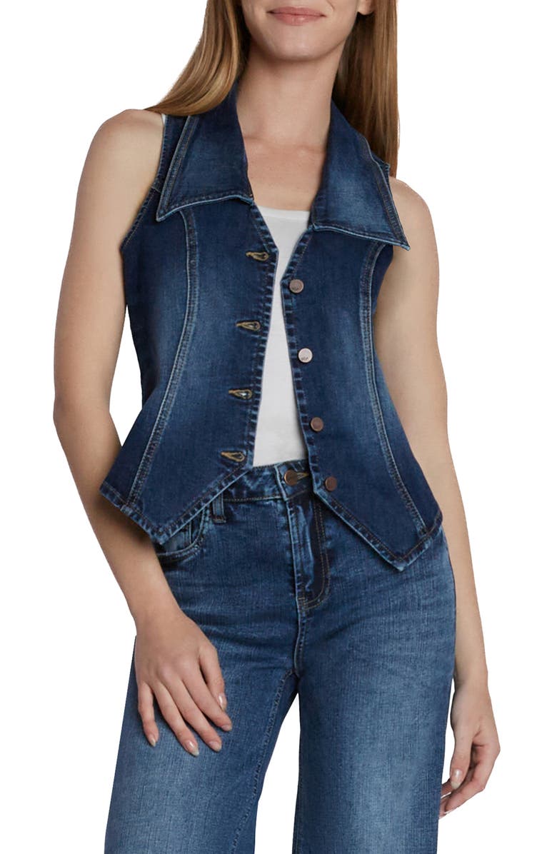 Wash Lab Denim Willa Denim Waistcoat, Main, color, Indigo