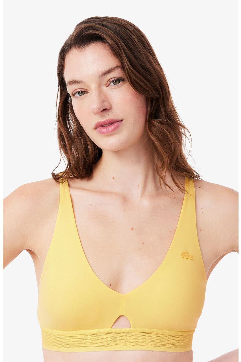 Cutout Wireless Microfiber Bra, Alternate, color, YELLOW