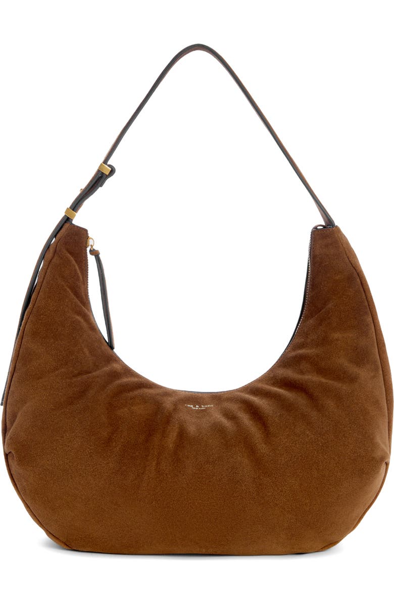 rag & bone Large Hudson Suede Hobo Bag, Main, color, Brown